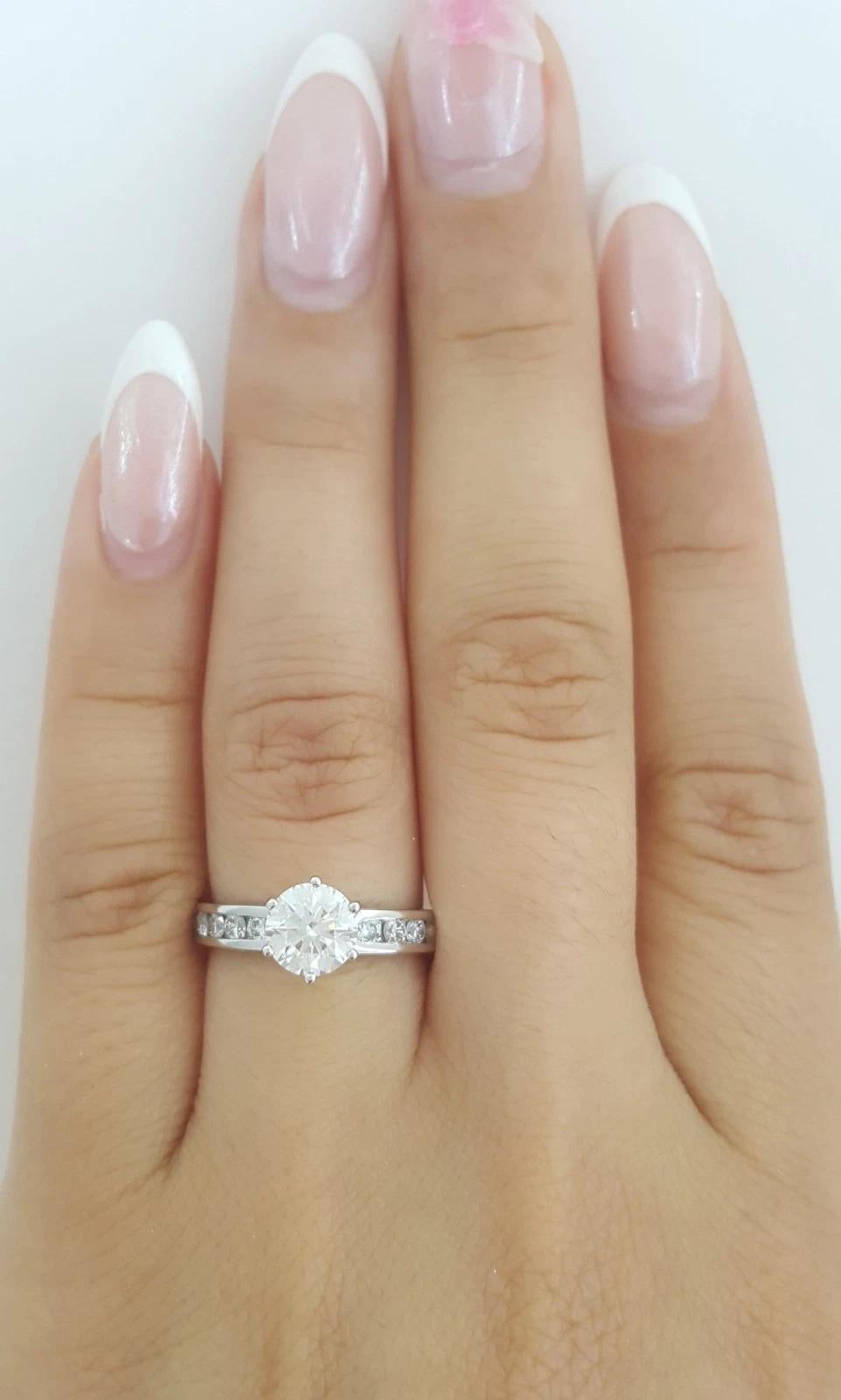 Tiffany & Co. 1.25 Carat Platinum Channel-Set Diamond Engagement Ring In New Condition For Sale In Chicago, IL