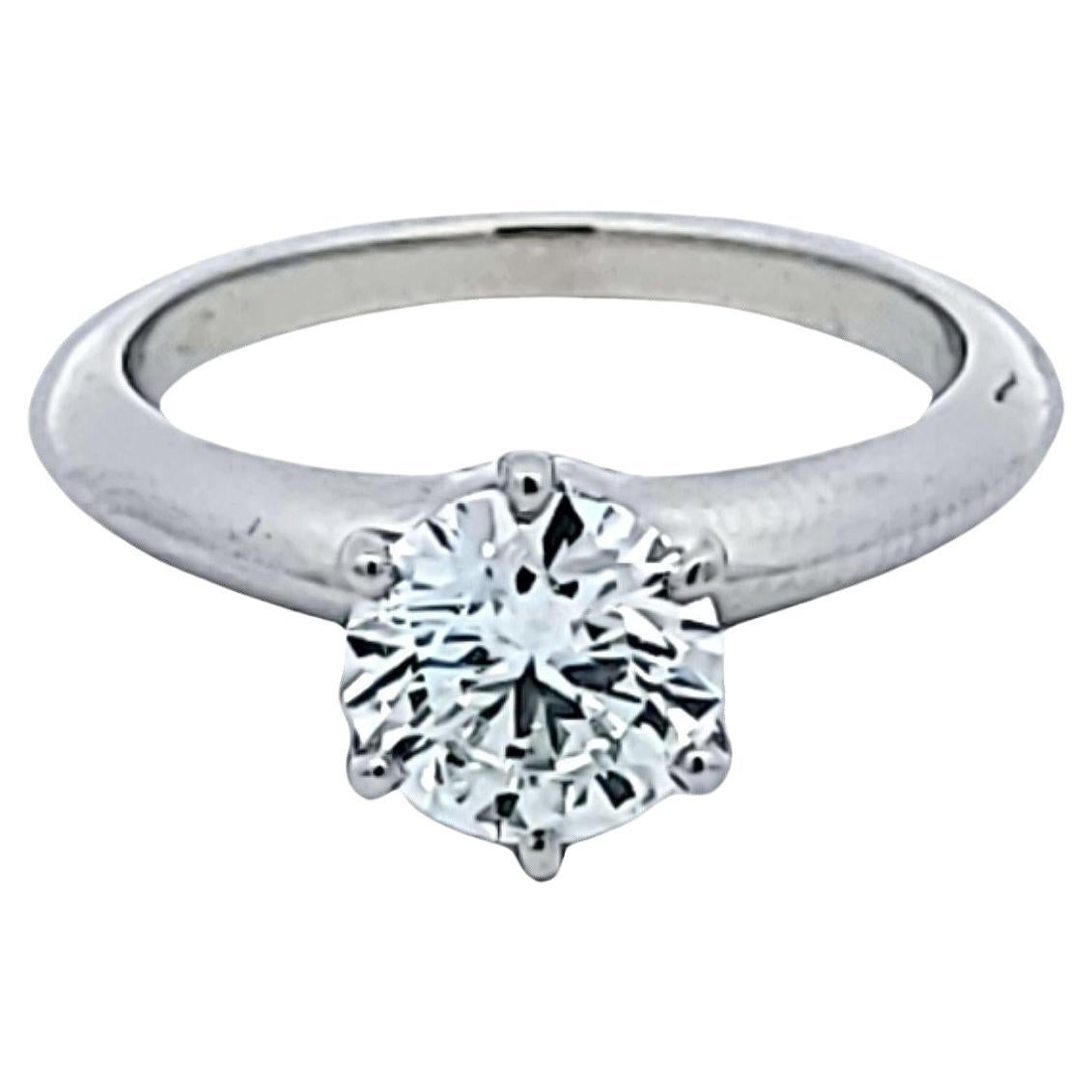Tiffany & Co. 1,25 Karat Runder Brillant G VS1 Diamant Platin Verlobungsring