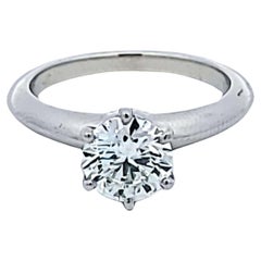 Tiffany & Co 1.25 Carat Round Brilliant G VS1 Diamond Platinum Engagement Ring