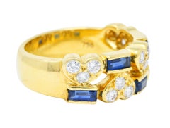 Tiffany & Co. 1.25 Carats Diamond Sapphire 18 Karat Gold Heart Band Ring