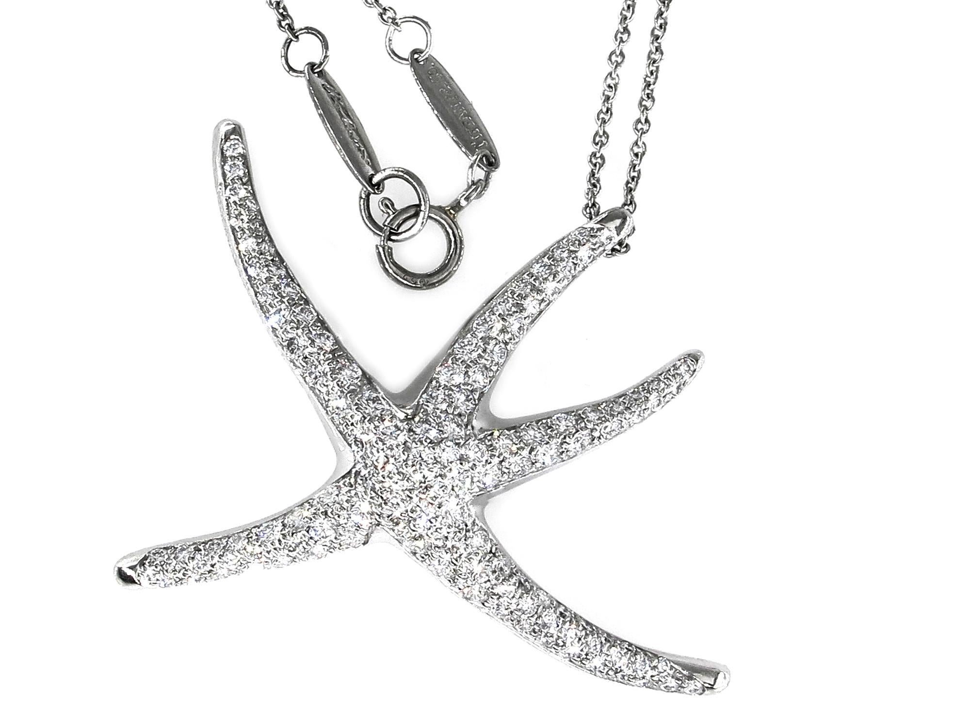 tiffany starfish necklace with diamond
