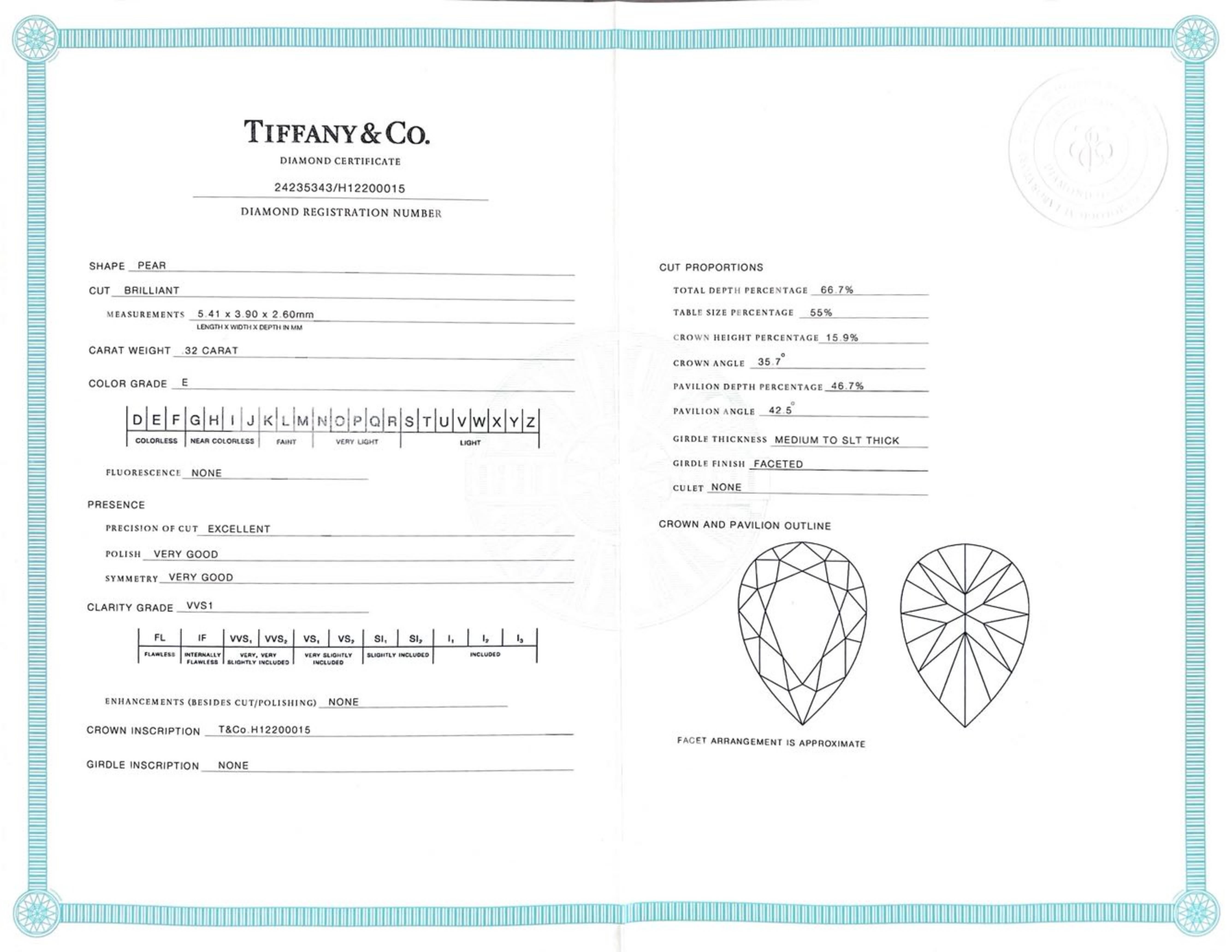 Tiffany & Co. 1.26 CT Round E VVS2 Natural Diamond Three-Stone Engagement Ring 4