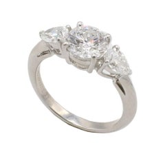 Tiffany & Co. 1.26 CT Round E VVS2 Natural Diamond Three-Stone Engagement Ring