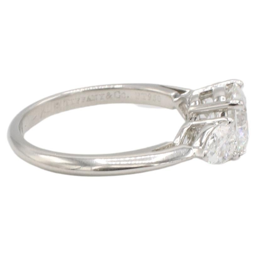 Modern Tiffany & Co. 1.26 CT Round E VVS2 Natural Diamond Three-Stone Engagement Ring