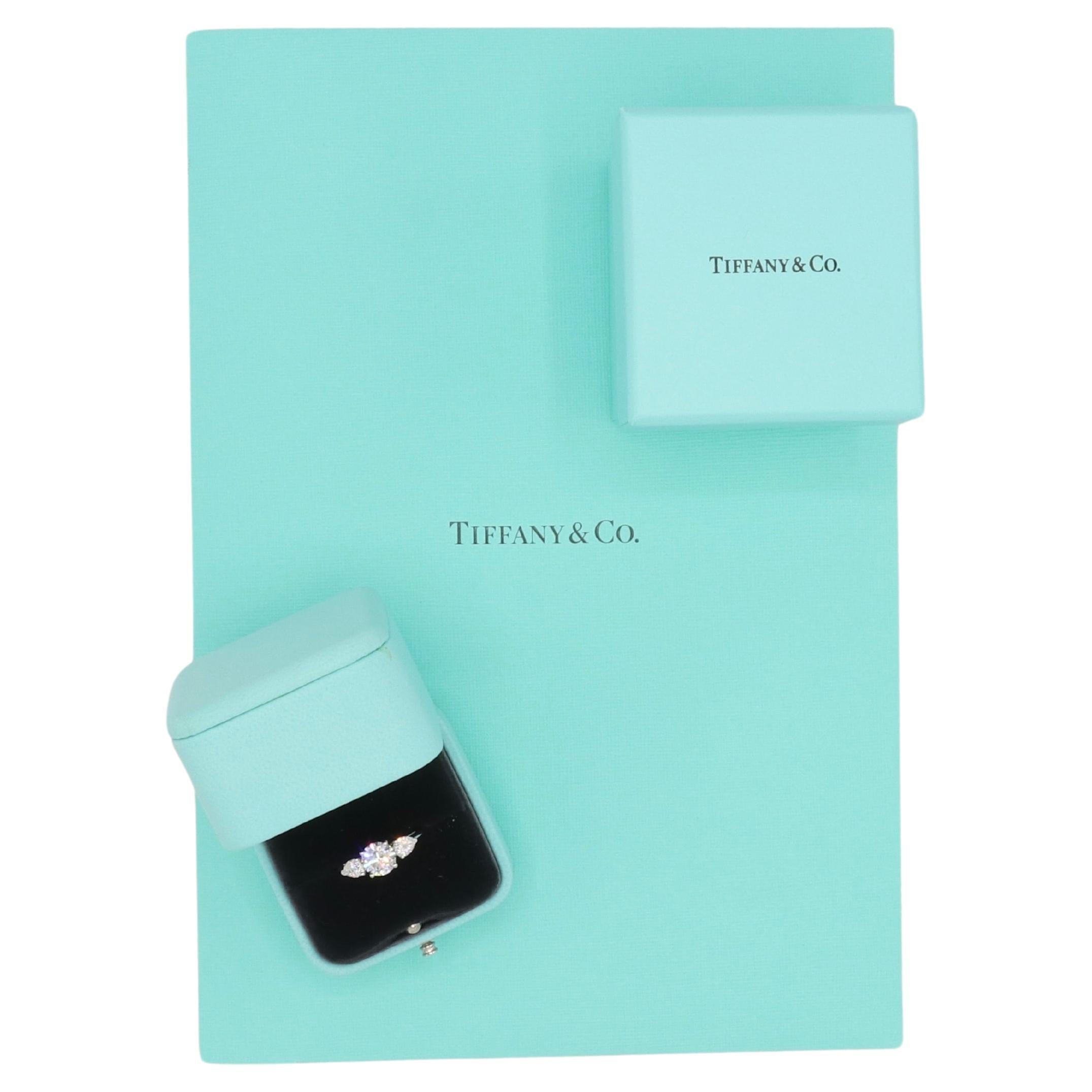Women's Tiffany & Co. 1.26 CT Round E VVS2 Natural Diamond Three-Stone Engagement Ring