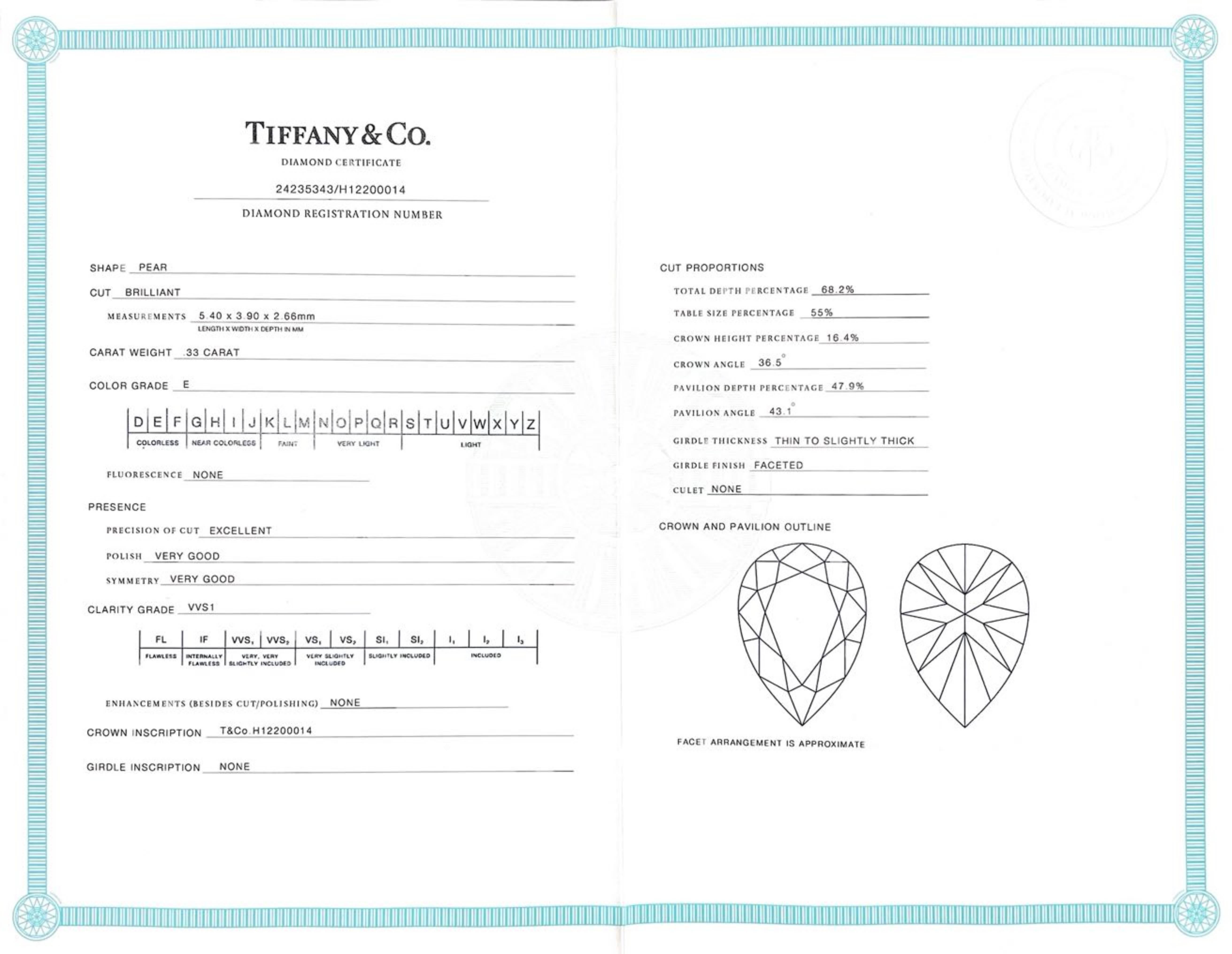 Tiffany & Co. 1.26 CT Round E VVS2 Natural Diamond Three-Stone Engagement Ring 3