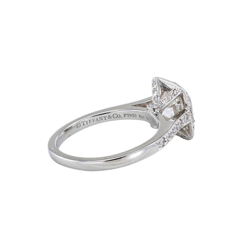 Tiffany & Co. 1.27 Carats Cushion Cut Diamond Platinum Legacy Engagement Ring In Good Condition In Los Angeles, CA