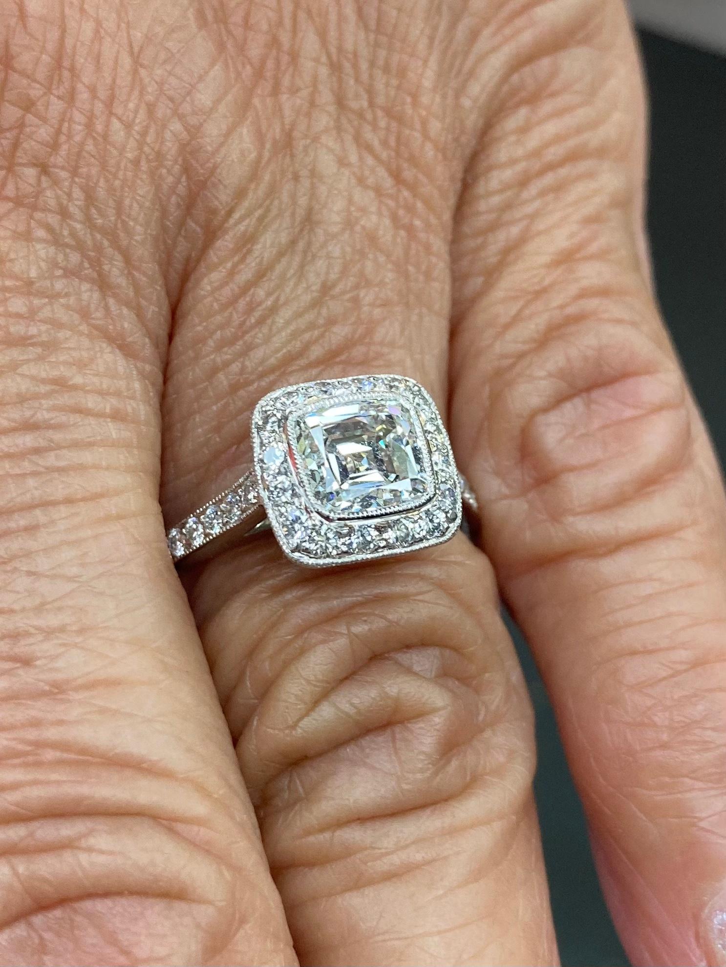 Tiffany & Co. 1.27 Carats Cushion Cut Diamond Platinum Legacy Engagement Ring 1