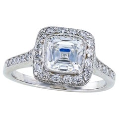 Vintage Tiffany & Co. 1.27 Carats Cushion Cut Diamond Platinum Legacy Engagement Ring