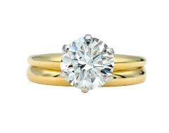 Tiffany & Co. 1,28 Karat Diamant Solitär-Ring mit Ehering aus 18 Karat Gold