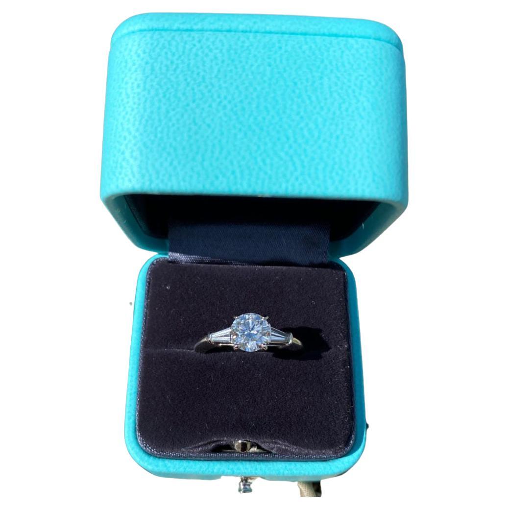 Bague de fiançailles en platine Tiffany & Co. 1,28 H VVS2 avec certificat GIA et diamants