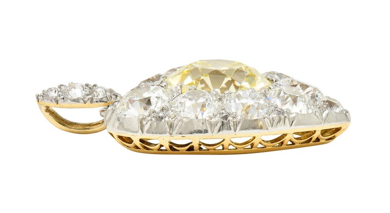Women's or Men's Tiffany & Co. 12.81 Carat Natural Yellow Diamond 18 Karat Gold Heart Pendant GIA For Sale