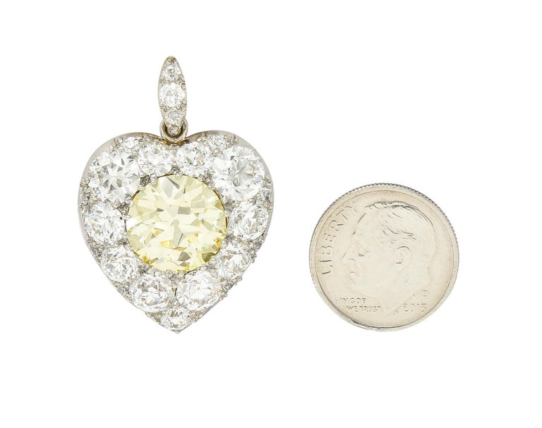 Tiffany & Co. 12.81 Carat Natural Yellow Diamond 18 Karat Gold Heart Pendant GIA For Sale 2
