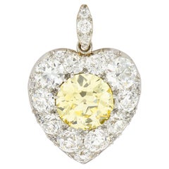 Tiffany & Co. 12.81 Carat Natural Yellow Diamond 18 Karat Gold Heart Pendant GIA
