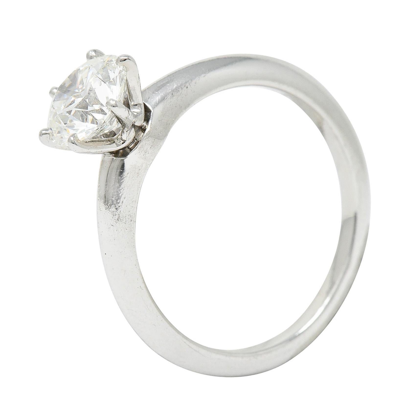 Tiffany & Co, bague de fiançailles solitaire en platine avec diamants de 1,29 carat en vente 6