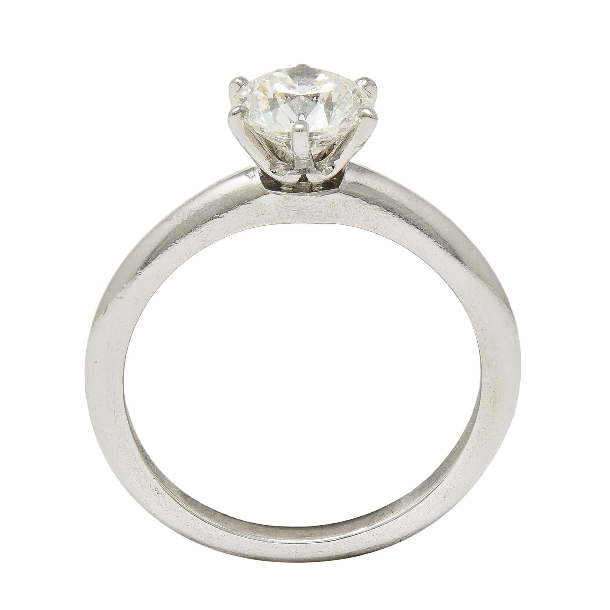 Tiffany & Co. 1.29 CTW Diamond Platinum Contemporary Solitaire Engagement Ring For Sale 5
