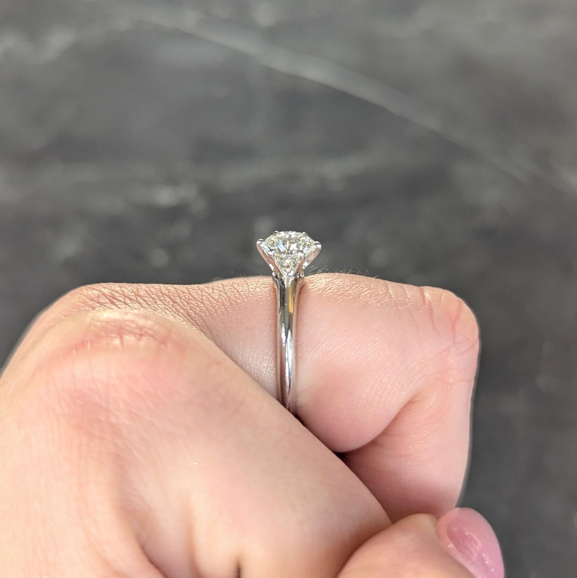 Tiffany & Co. 1.29 CTW Diamond Platinum Contemporary Solitaire Engagement Ring For Sale 8