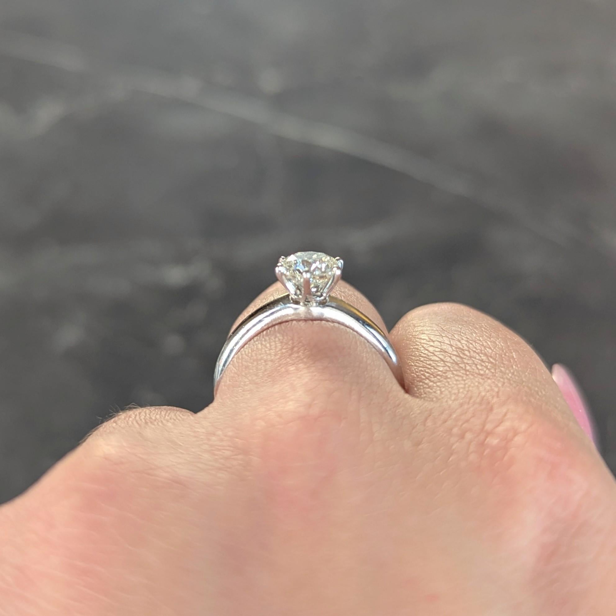 Tiffany & Co. 1.29 CTW Diamond Platinum Contemporary Solitaire Engagement Ring For Sale 9