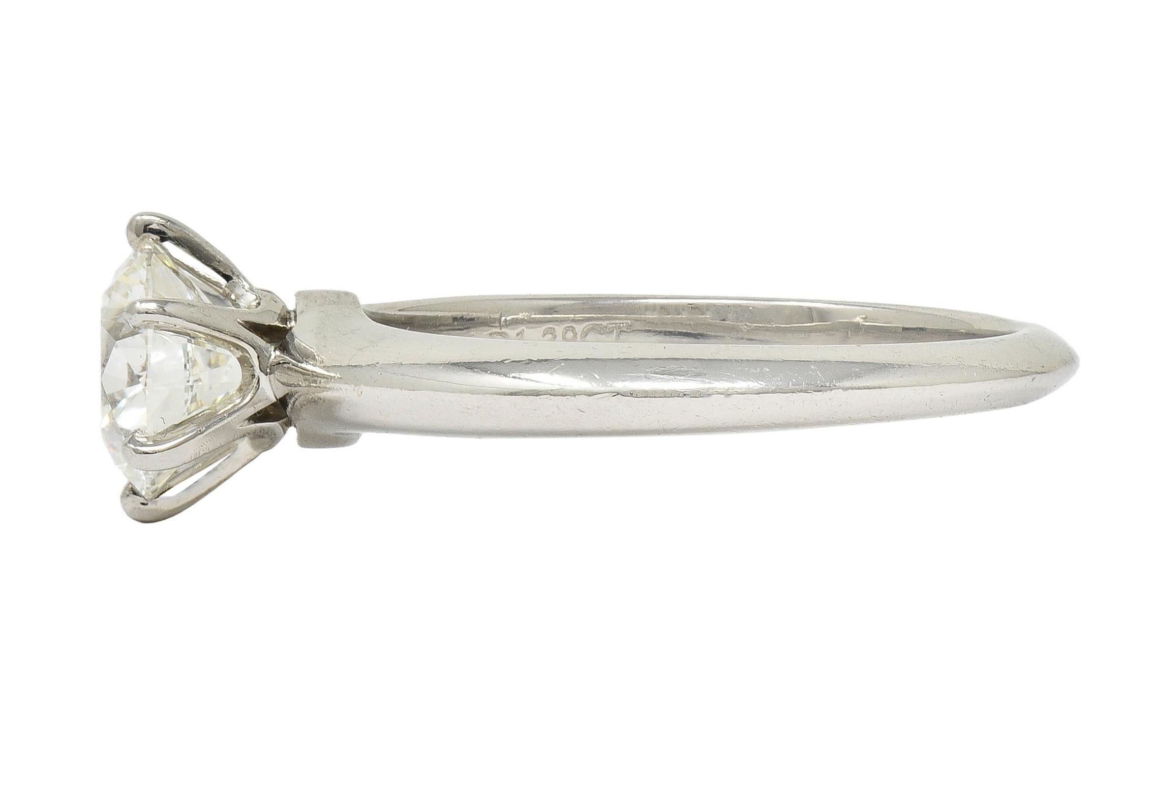 Tiffany & Co. 1.29 CTW Diamond Platinum Contemporary Solitaire Engagement Ring For Sale 1