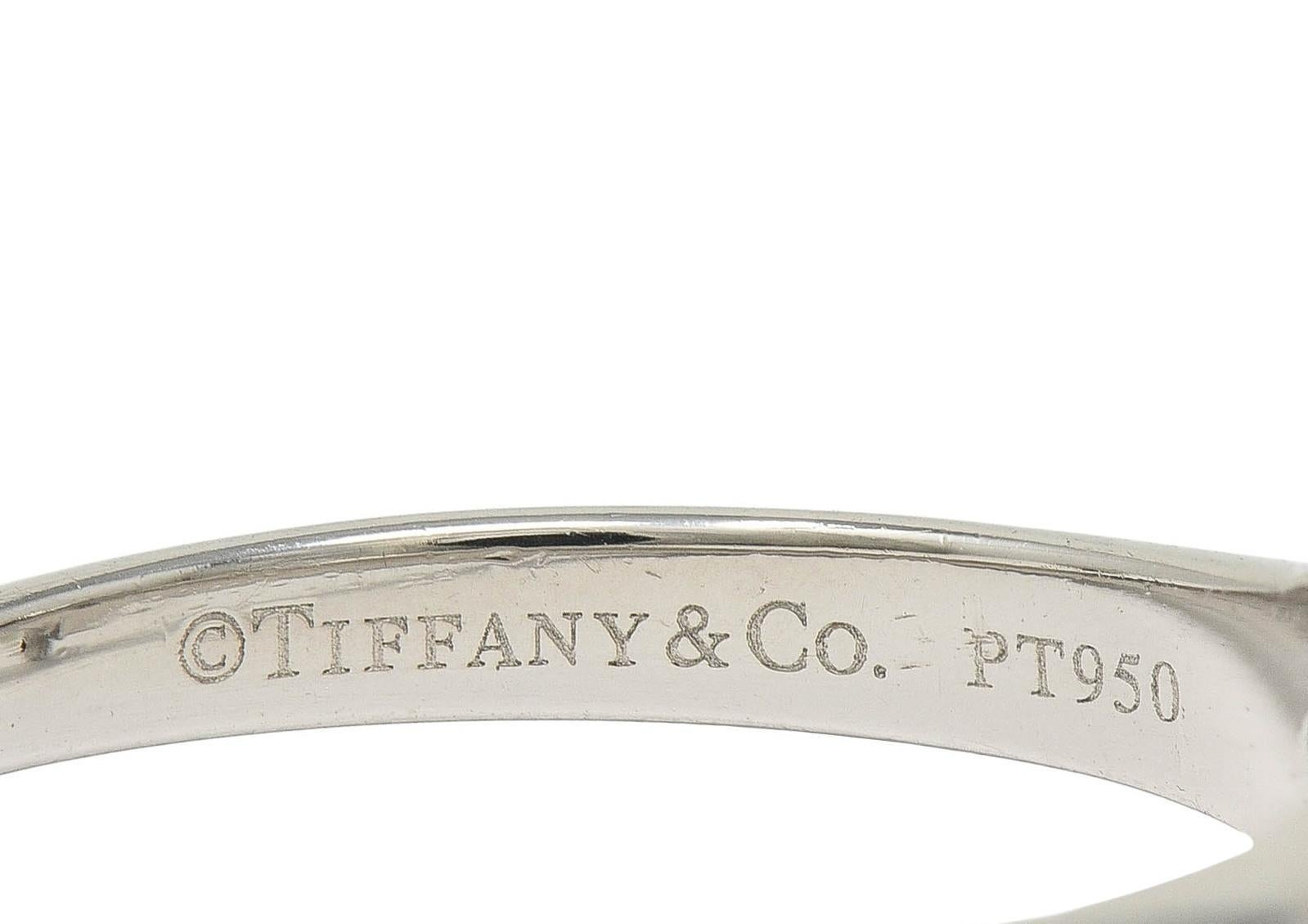 Tiffany & Co. 1.29 CTW Diamond Platinum Contemporary Solitaire Engagement Ring For Sale 3