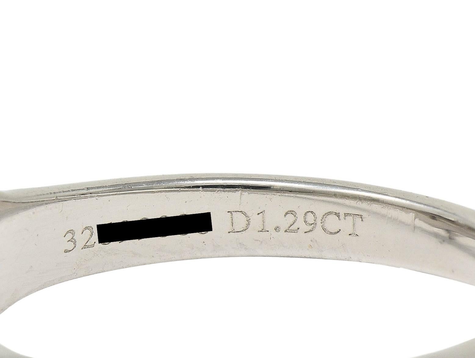 Tiffany & Co. 1.29 CTW Diamond Platinum Contemporary Solitaire Engagement Ring For Sale 4