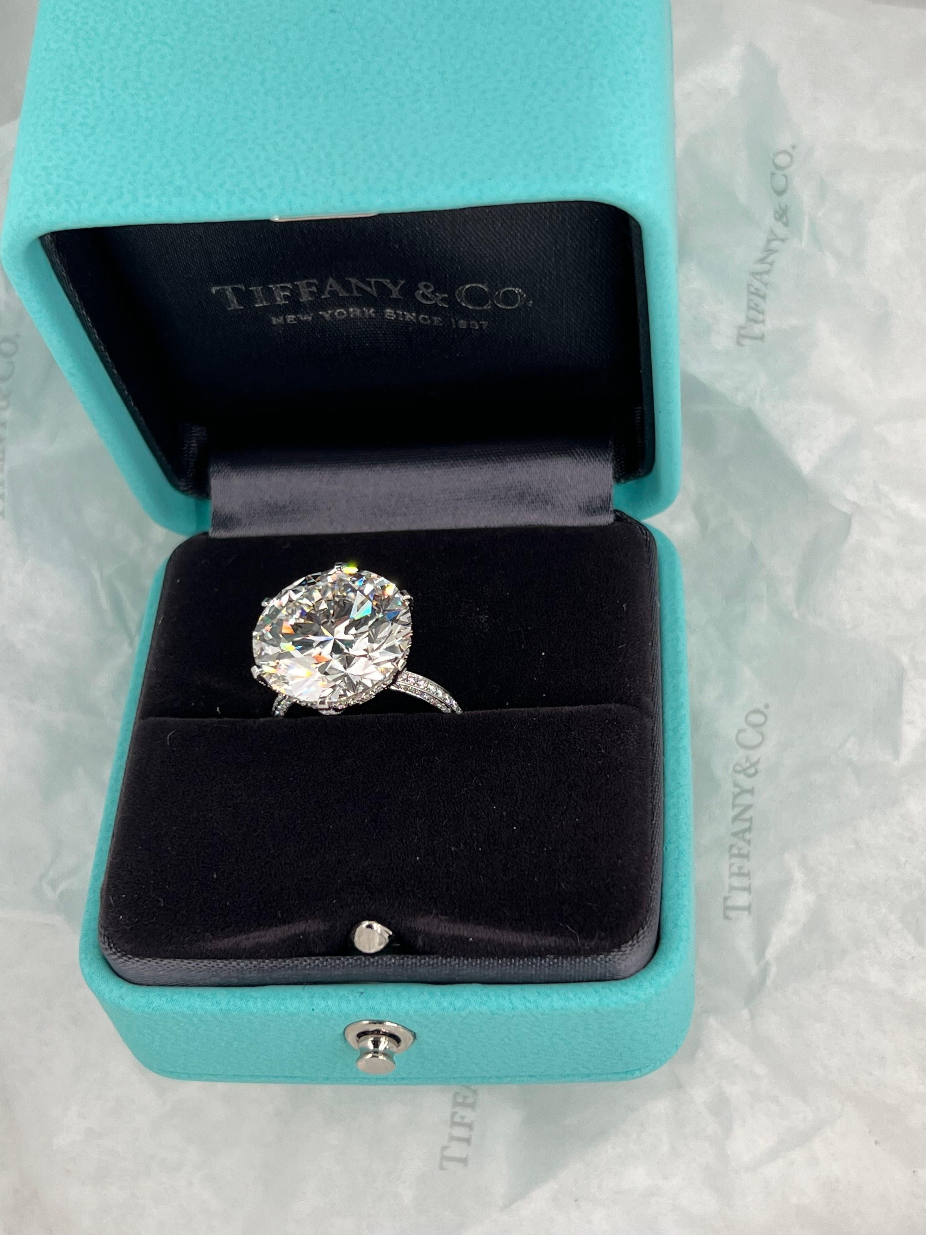 Round Cut Tiffany & Co. 13 Carat Diamond Engagement Ring