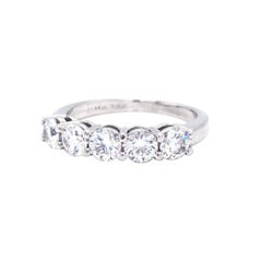 Tiffany & Co 1.30 Carat Platinum Diamond Band Ring VVS1-VVS2 D-E Prong Set
