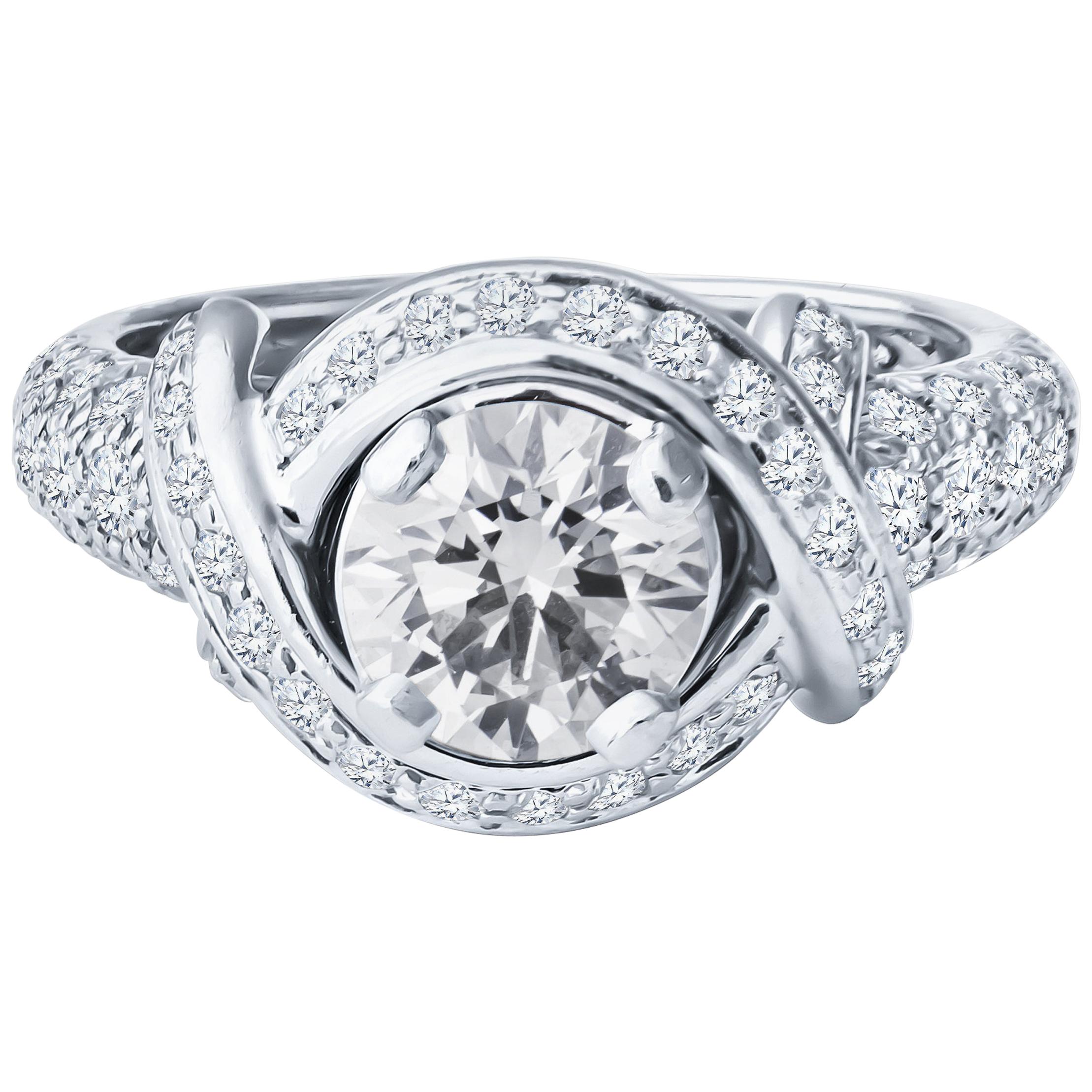 Tiffany and Co. 1.32 Carat Round Brilliant Ring with 1.43ctw Accent  Diamonds For Sale at 1stDibs | 1.32 carat diamond, tiffany and co  schlumberger engagement ring, tiffany schlumberger engagement ring