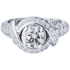 Tiffany & Co. 1.32 Carat Round Brilliant Ring with 1.43ctw Accent Diamonds