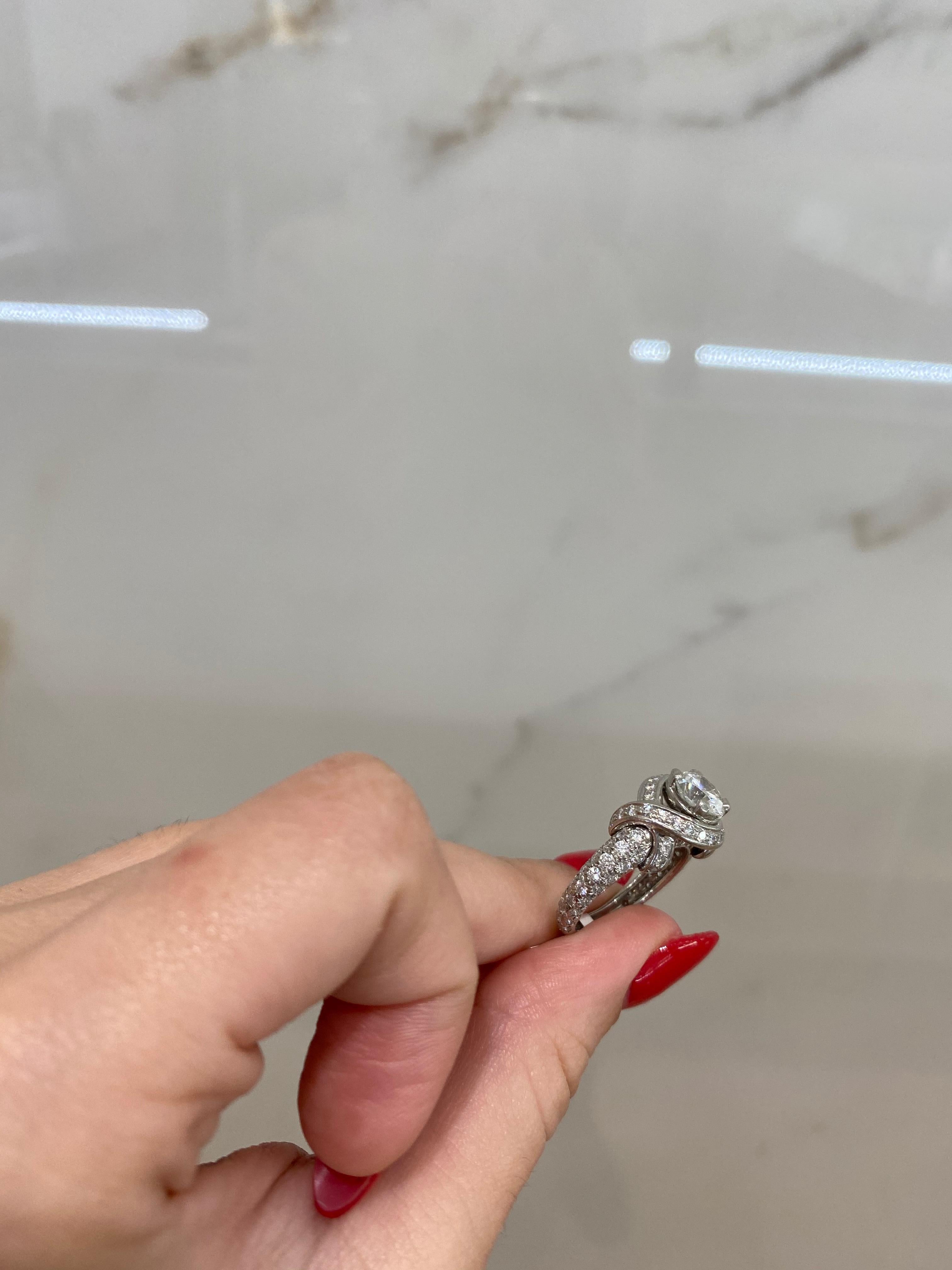 Tiffany & Co. 1.32 Carat Round Brilliant Ring with 1.43ctw Accent Diamonds 1