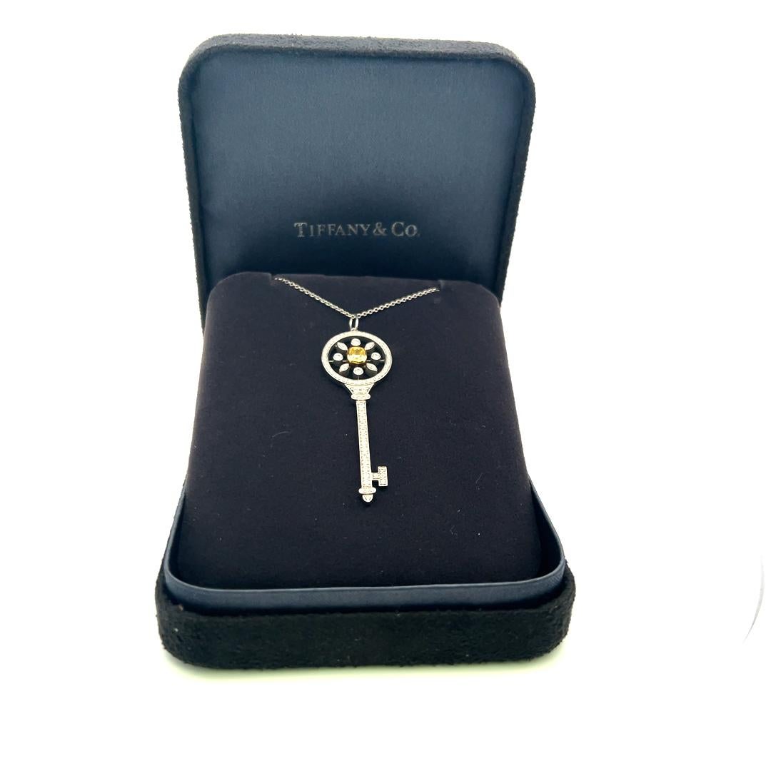 Tiffany & Co. Collana con ciondolo a forma di chiave in platino e diamante da 1,33 carati in vendita 8