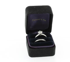 Tiffany & Co. 1.34 Carat Diamond Knife Edge Engagement Ring and Wedding Band
