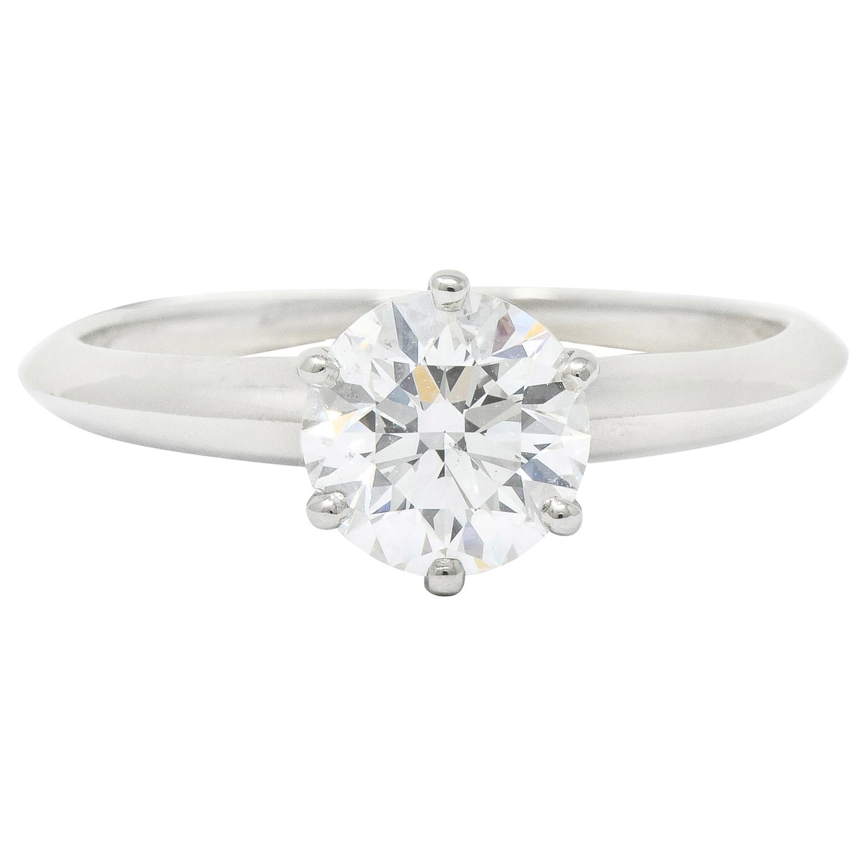 Tiffany & Co. 1.35 Carat Diamond Platinum Solitaire Engagement Ring