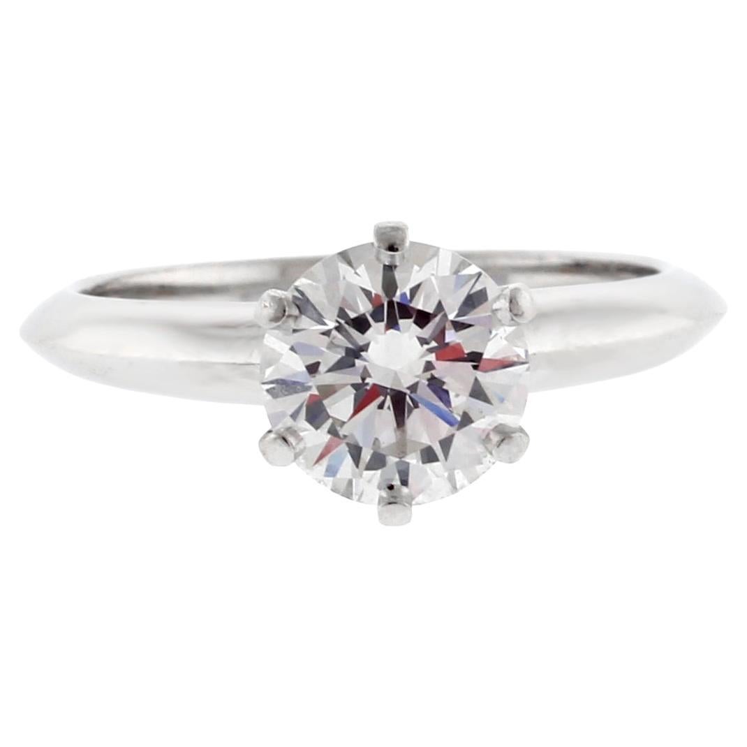 Tiffany & Co. 1.37 Carat Diamond Knife Edge Engagement Ring  For Sale