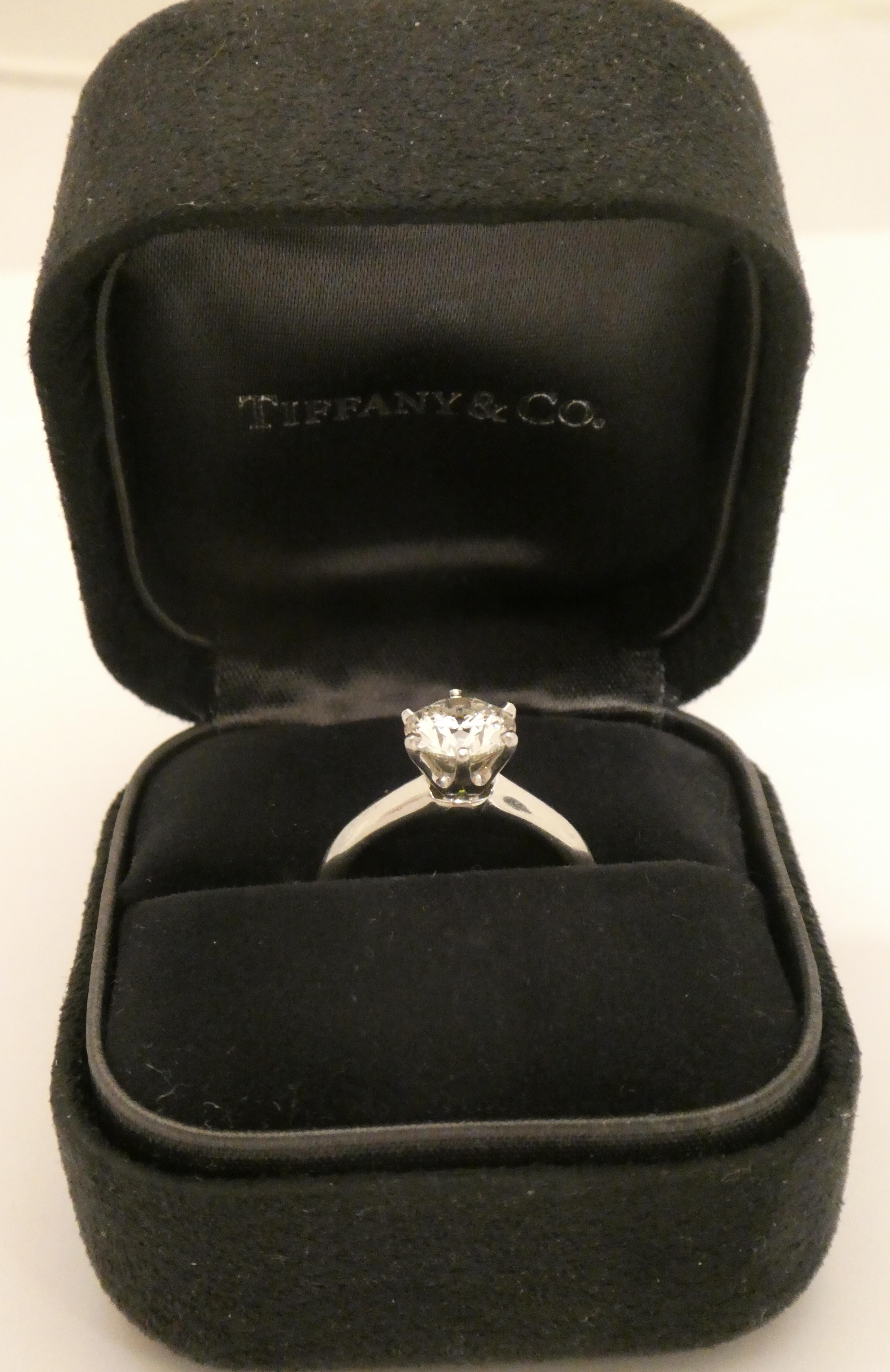 A true design masterpiece, the Tiffany® Setting is the world’s most iconic engagement ring. Flawlessly engineered, the six-prong setting virtually disappears and allows the brilliant diamond to float above the band and into the light, resulting in a