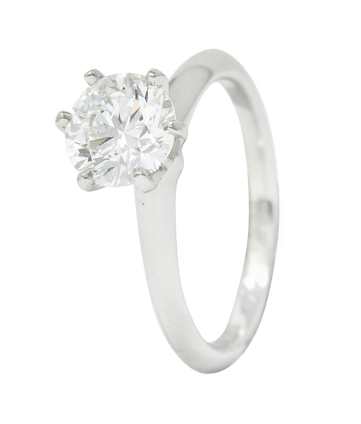 Tiffany & Co. Bague de fiançailles solitaire en platine avec diamants de 1,38 carat en vente 4