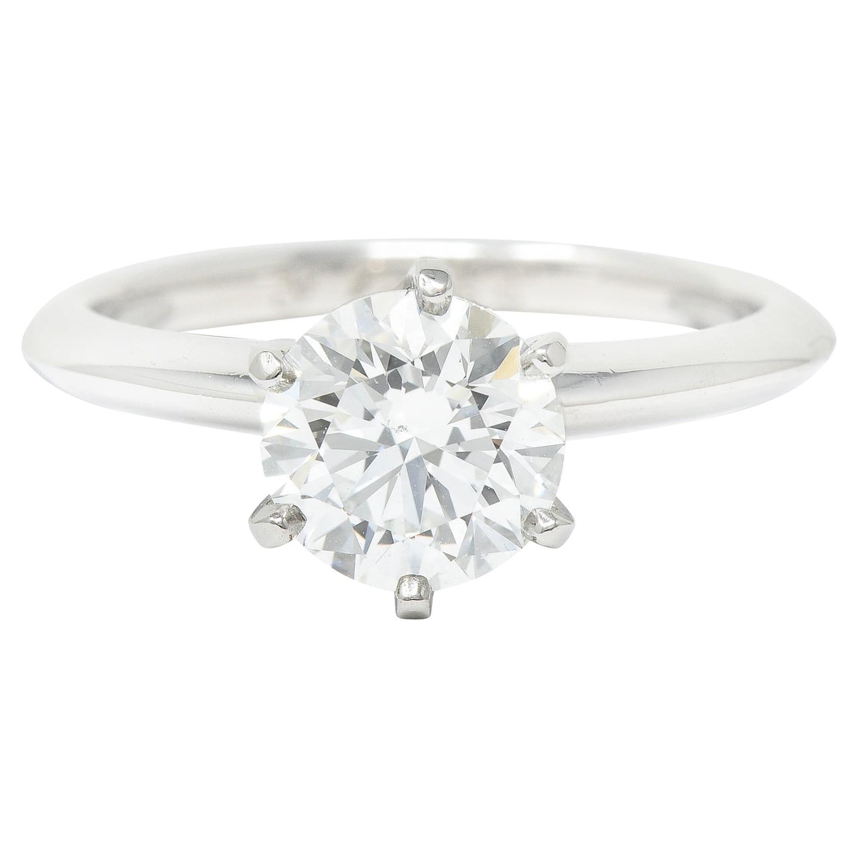 Tiffany & Co. 1.38 Carats Diamond Platinum Solitaire Engagement Ring
