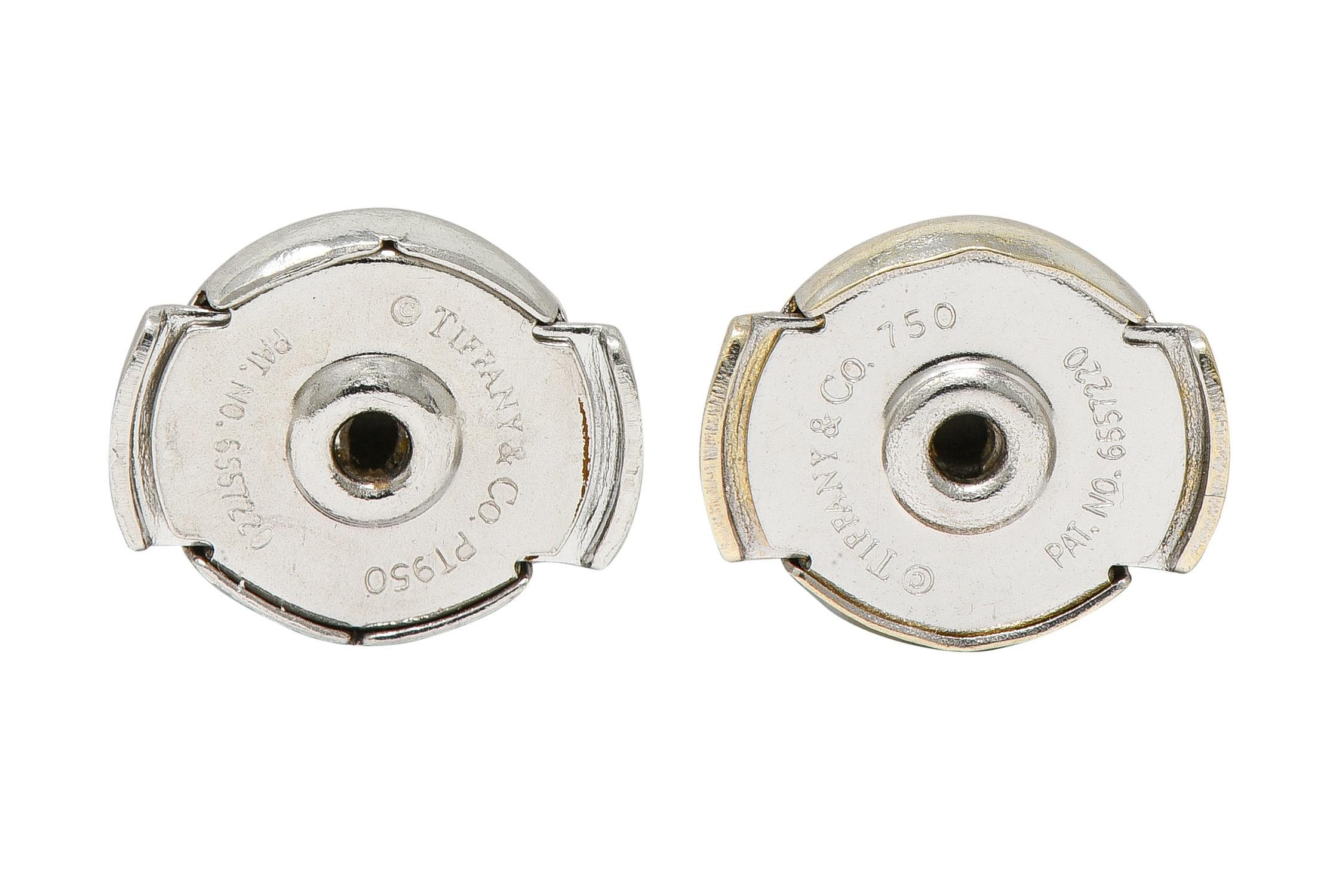 Donna Tiffany & Co. Orecchini a cerchio con diamante da 1,38 CTW in oro 18 carati da 30,0 mm con interno e esterno in vendita