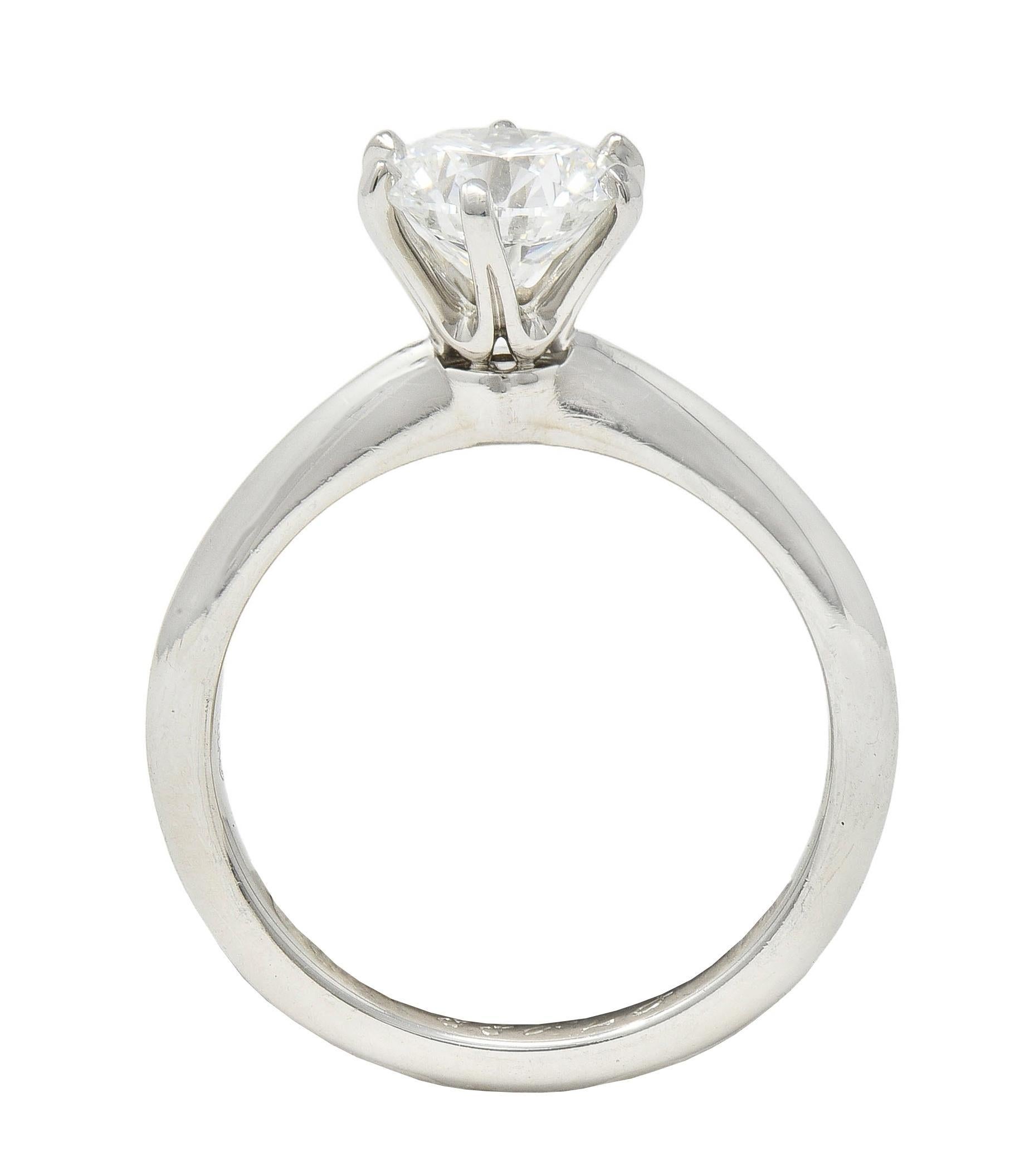 Tiffany & Co. Anello di fidanzamento solitario in platino con diamante tondo e brillante da 1,38 CTW in vendita 6