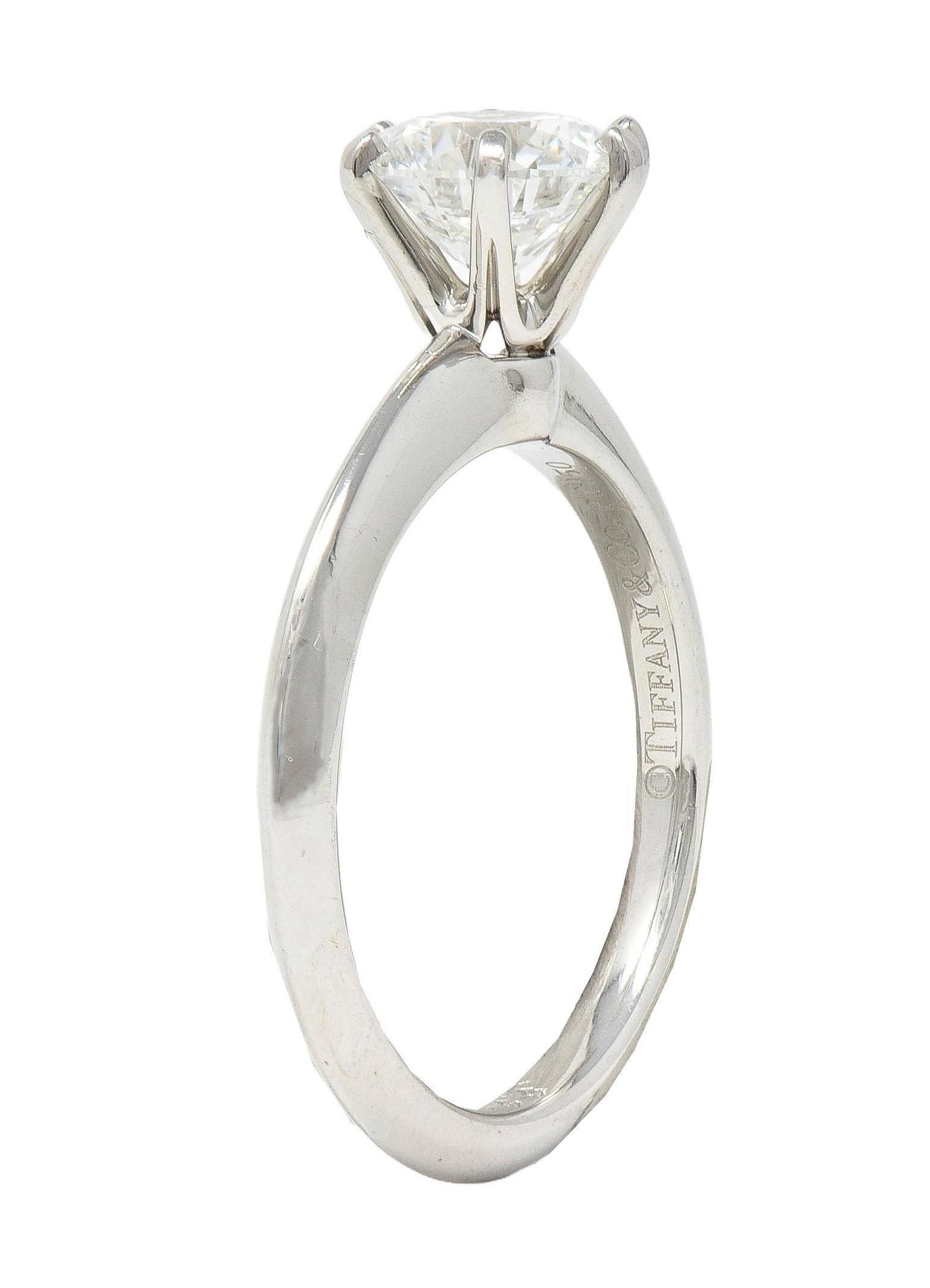 Tiffany & Co. Anello di fidanzamento solitario in platino con diamante tondo e brillante da 1,38 CTW in vendita 7
