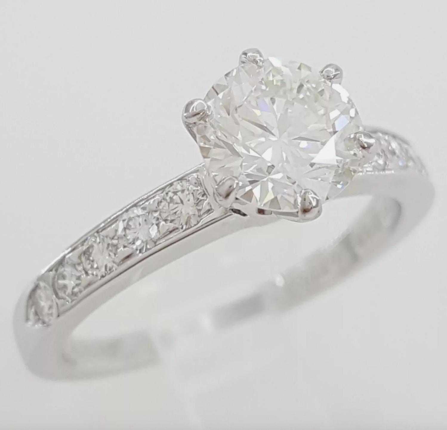 Cushion Cut Tiffany & Co., 1.39 Carat Diamond Engagement Ring For Sale