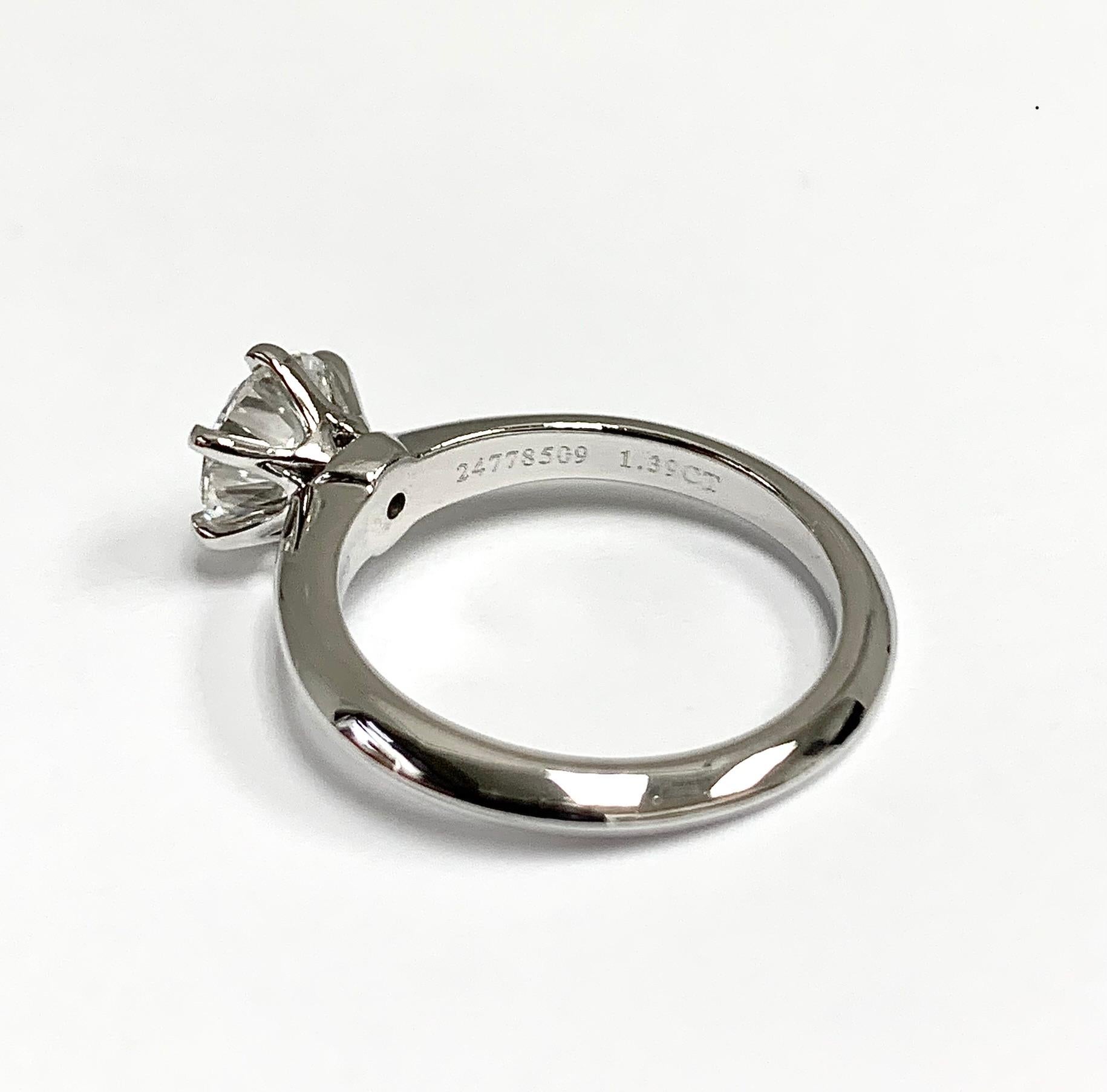 Modern Tiffany & Co. 1.39 Ct Center G, IF 'Internally Flawless' 