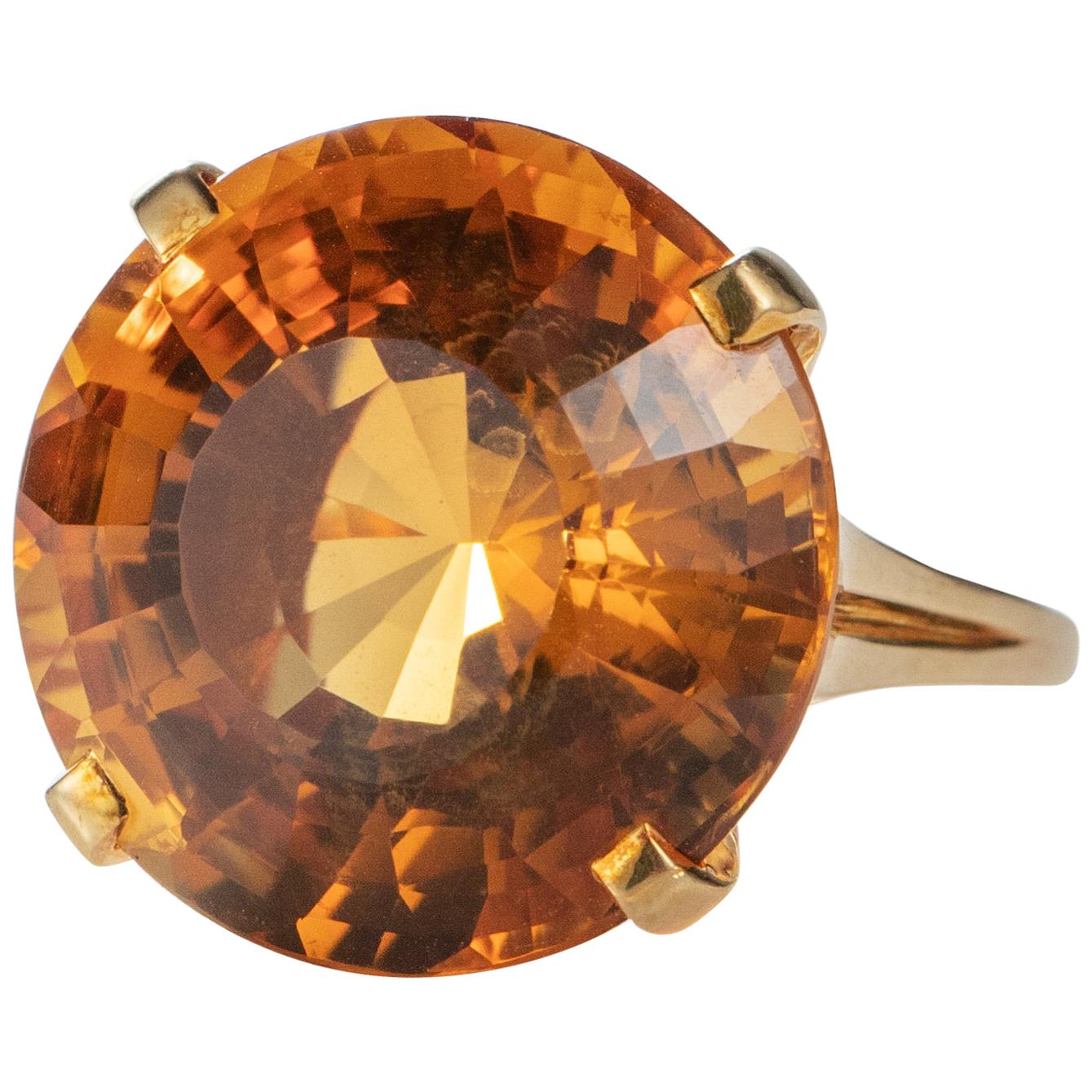 Tiffany & Co. 14 Carat Citrine Lolipop Ring, 18 Karat Gold