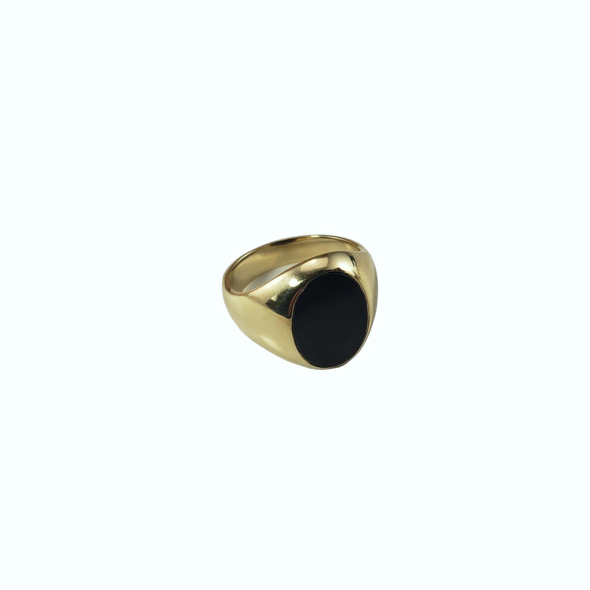 Oval Cut Tiffany & Co. 14 K Yellow Gold Black Onyx Signet Ring Size 10.25 #15243