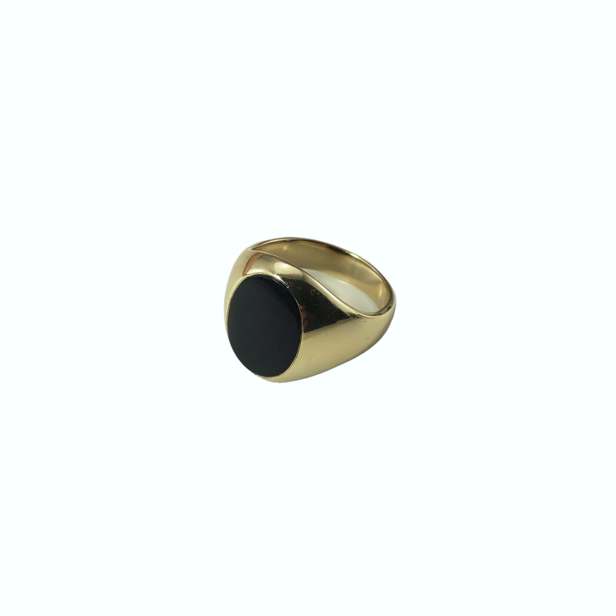 Tiffany & Co. 14 K Yellow Gold Black Onyx Signet Ring Size 10.25 #15243 In Good Condition In Washington Depot, CT