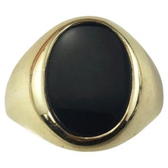 Vintage Tiffany & Co. 14 K Yellow Gold Black Onyx Signet Ring Size 10.25 #15243