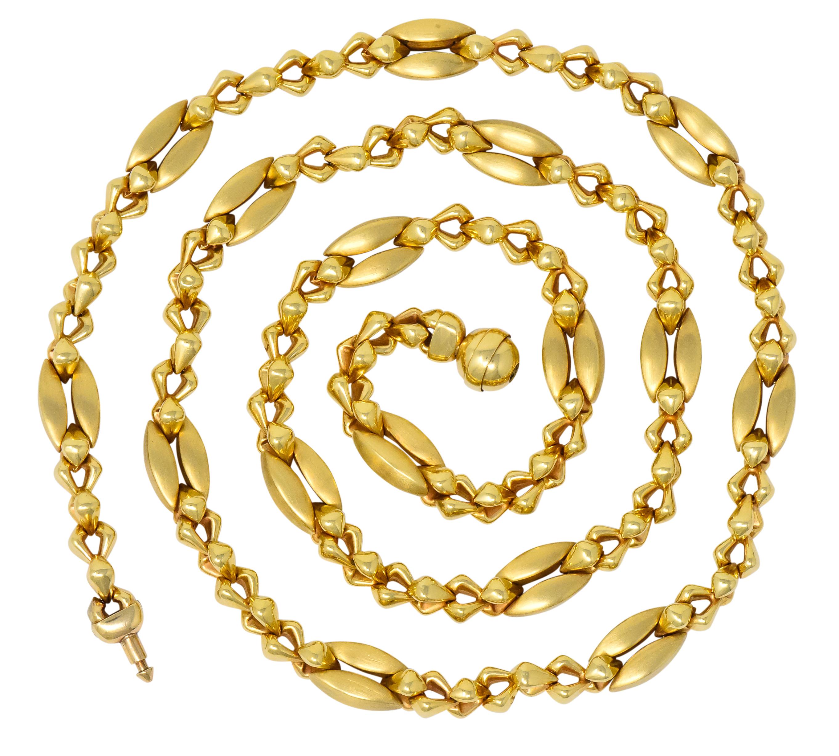 Tiffany & Co. 14 Karat Gold Bold Long Link Necklace, circa 1980 1