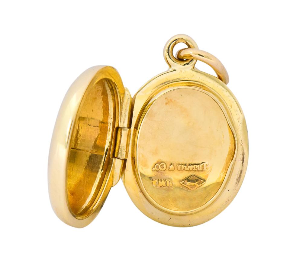 Women's or Men's Tiffany & Co. 14 Karat Gold Contemporary Italian Locket Pendant