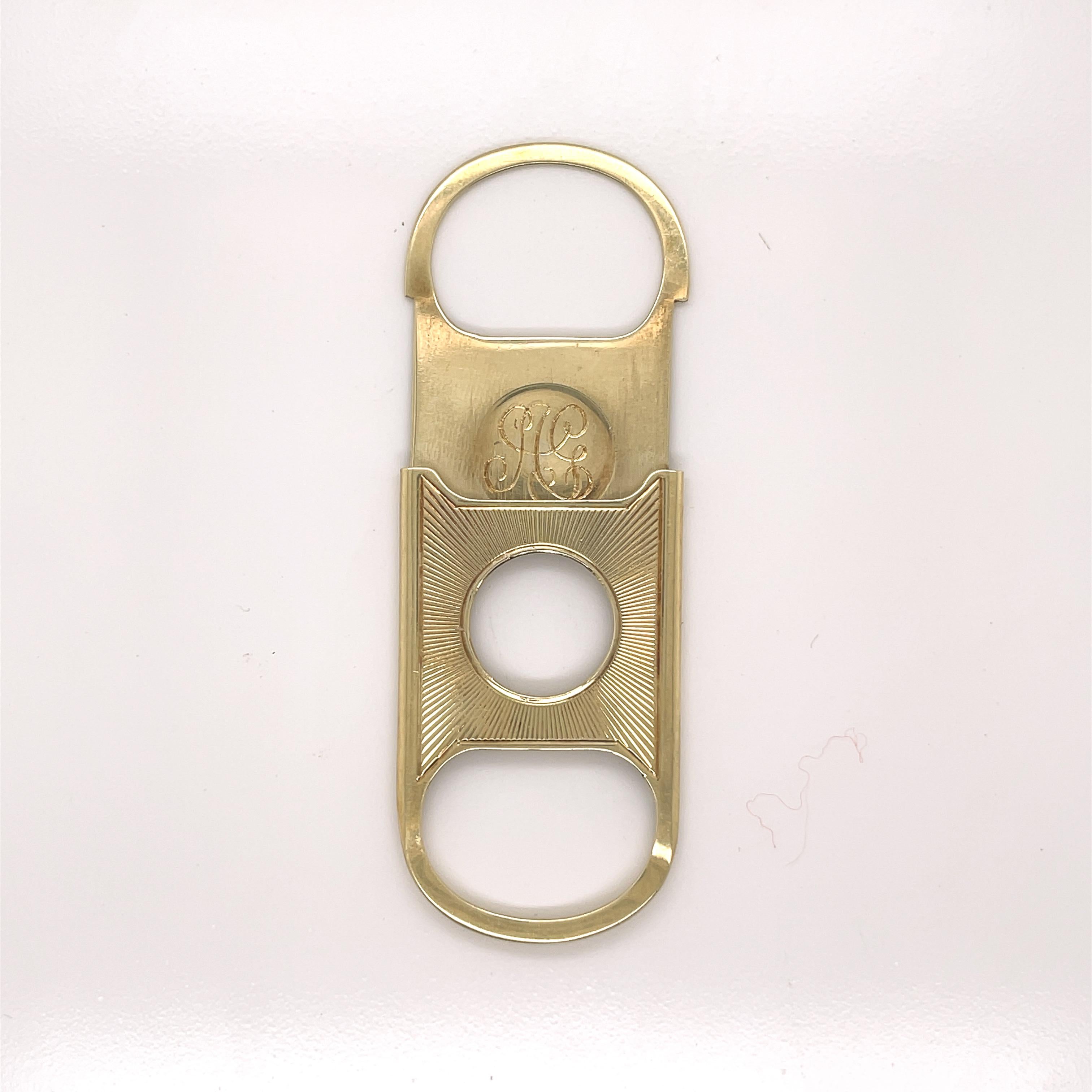 Tiffany & Co. 14 Karat Gold Guillotine or Straight-Cut Cigarillo Cigar Cutter  For Sale 1