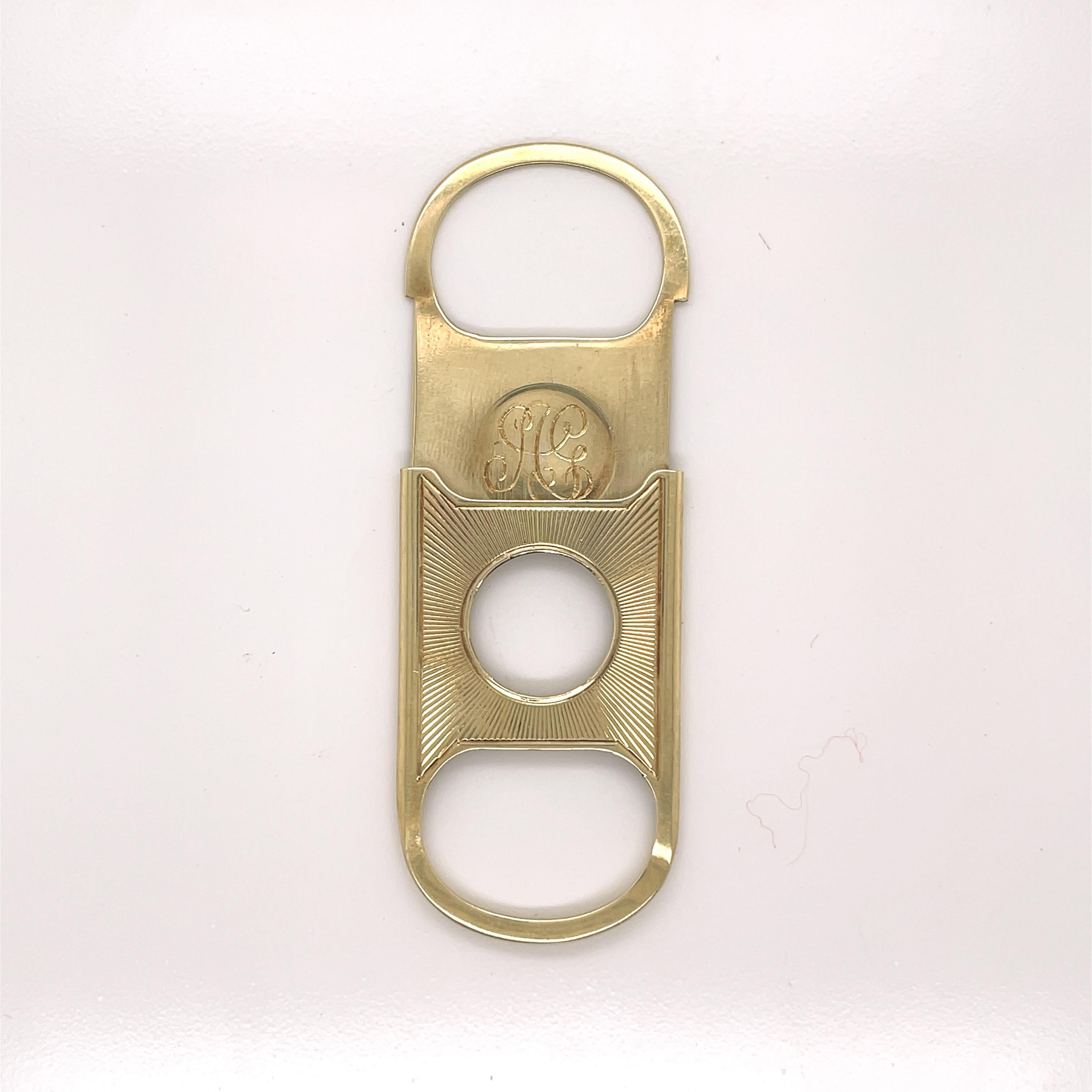 Tiffany & Co. 14 Karat Gold Guillotine or Straight-Cut Cigarillo Cigar Cutter 1